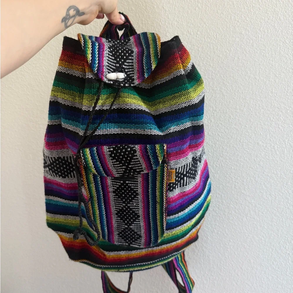 Colorful Striped Backpack - Picture 4 of 4
